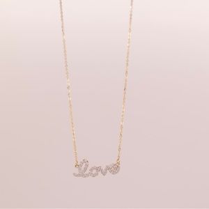 Real 14k gold love necklace NWT